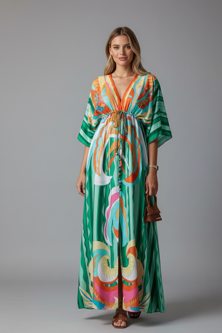 Regina — Tie-Waist Maxi Dress