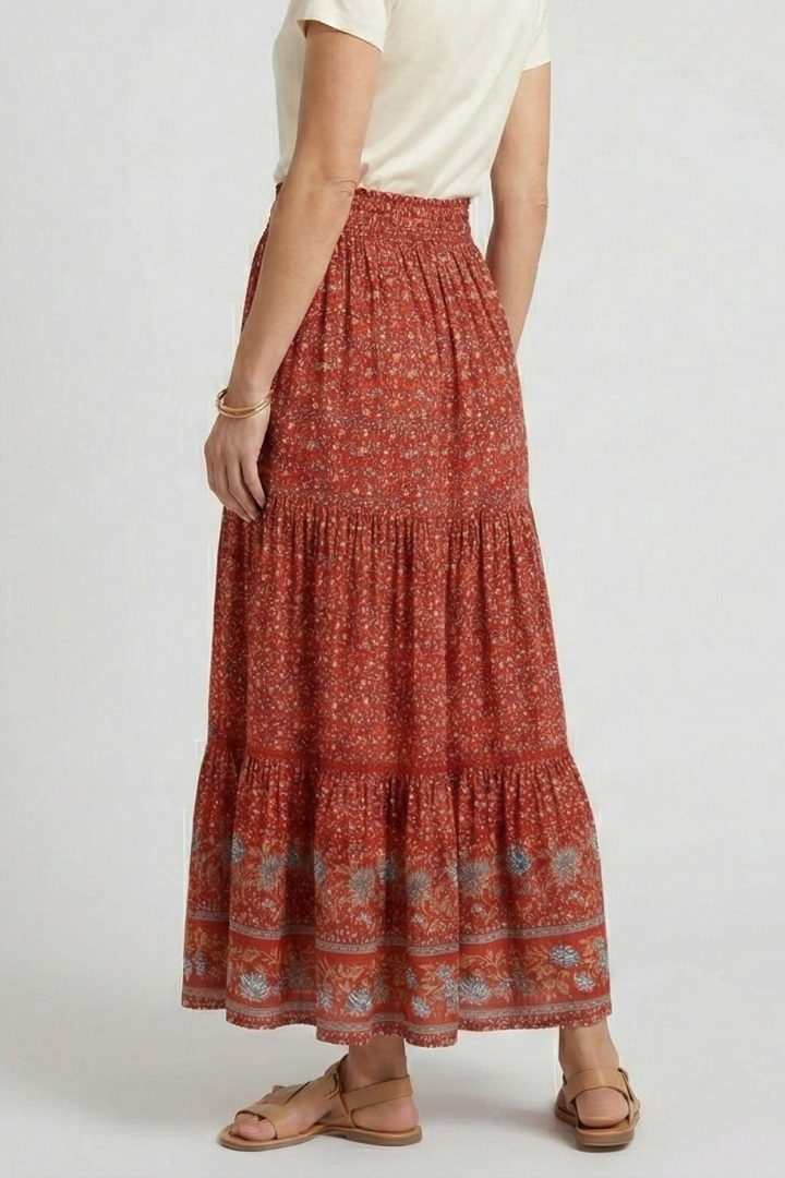 Florabelle Skirt — Floral Tiered Maxi Skirt