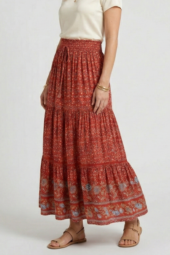 Florabelle Skirt — Floral Tiered Maxi Skirt