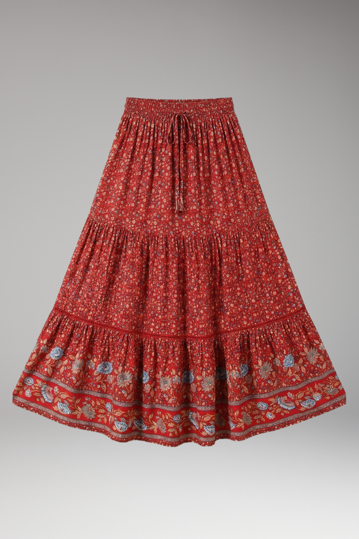 Florabelle Skirt — Floral Tiered Maxi Skirt
