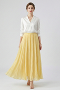 Isolde — Draped Pleated Maxi Skirt