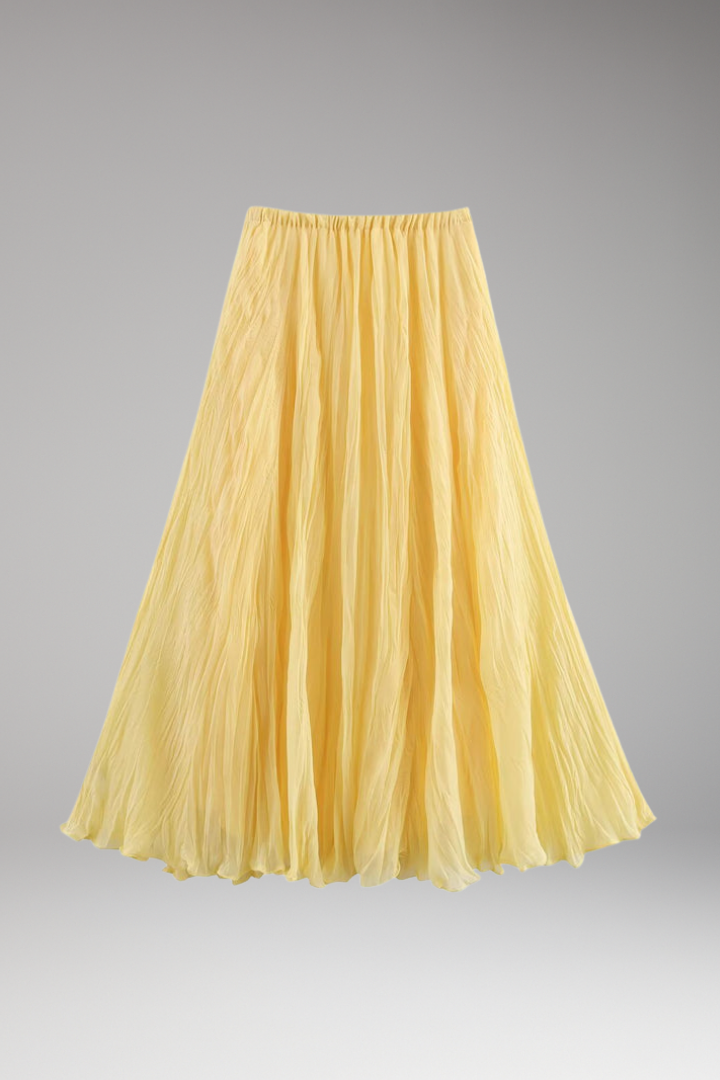 Isolde — Draped Pleated Maxi Skirt