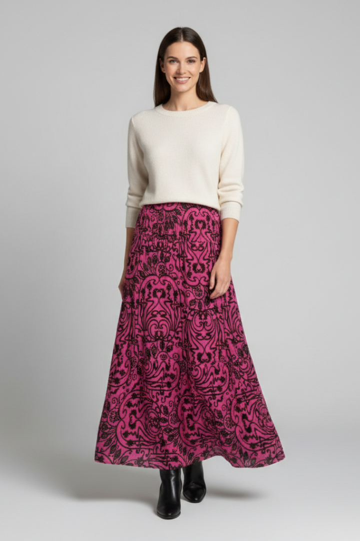 Marisol Skirt — Printed A-Line Maxi Skirt