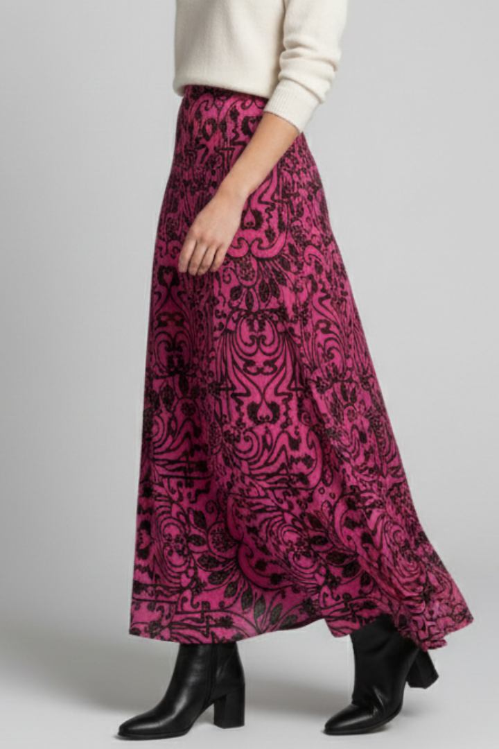 Marisol Skirt — Printed A-Line Maxi Skirt