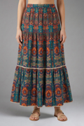 Elspeth — Tiered Printed Maxi Skirt