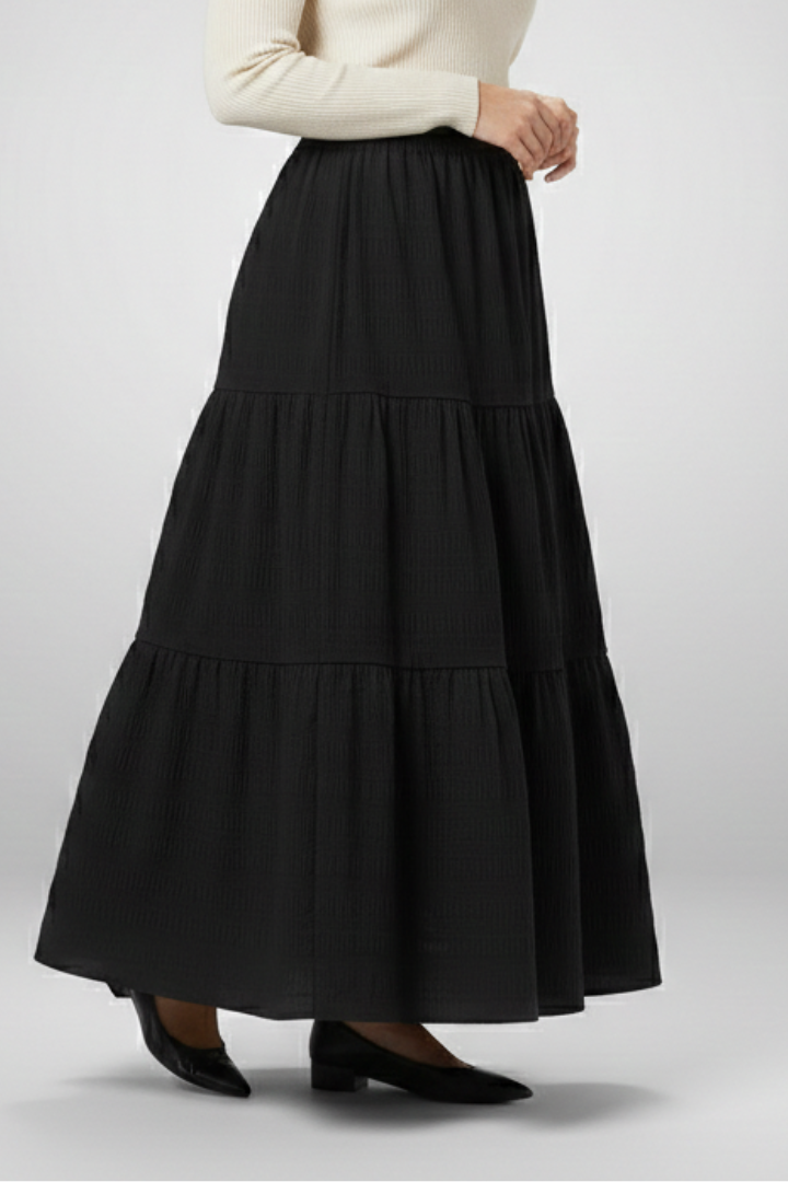 Cordelia Skirt — Tiered A-Line Maxi Skirt