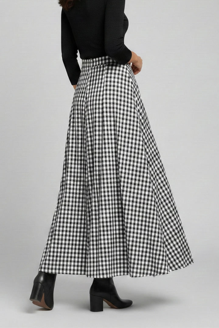 Beatrix Skirt — Check Maxi Skirt