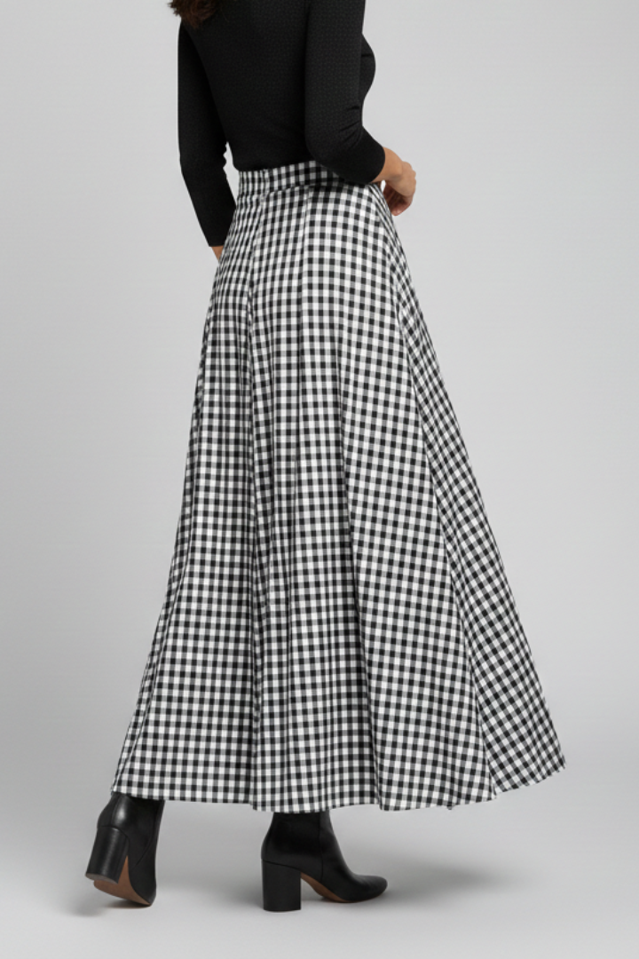 Beatrix Skirt — Check Maxi Skirt