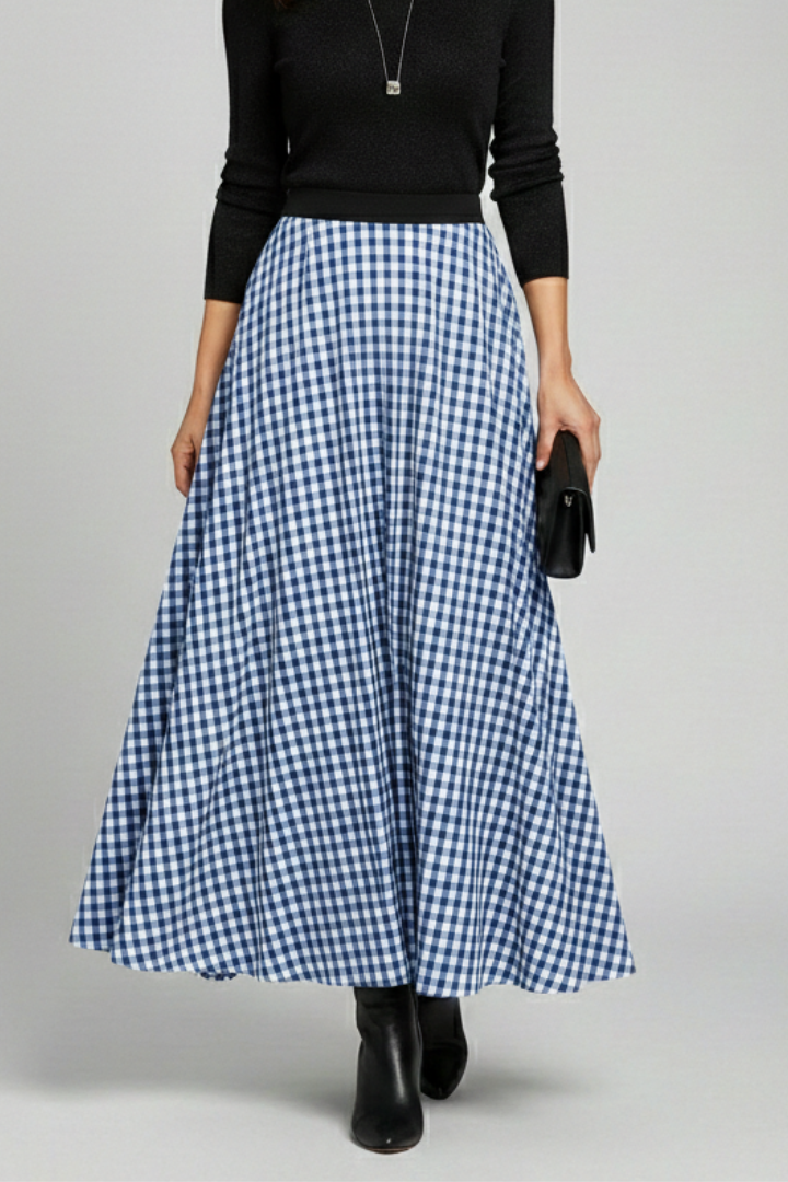 Beatrix Skirt — Check Maxi Skirt