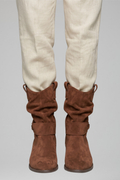 Ursa — Women's Suede-Effect Slouch Mid-Calf Boots
