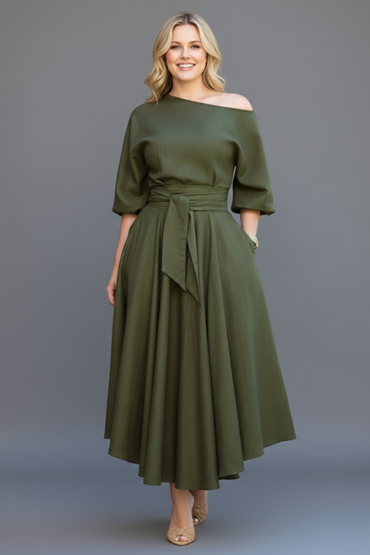 Rosanna — Off-Shoulder Lantern-Sleeve Dress