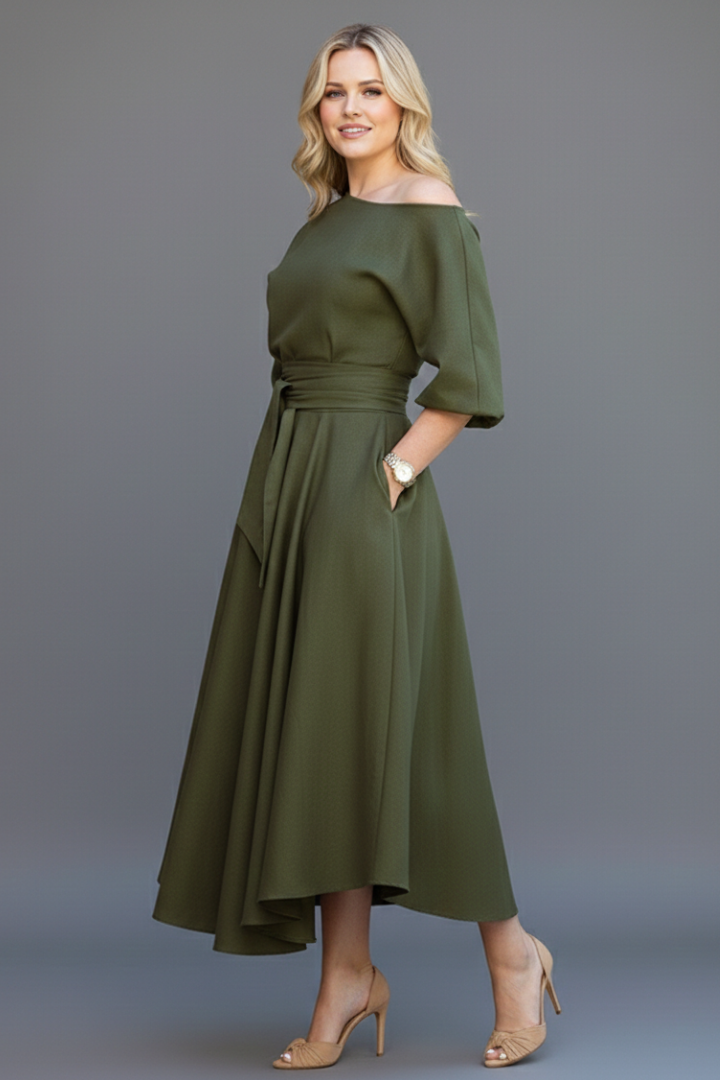 Rosanna — Off-Shoulder Lantern-Sleeve Dress