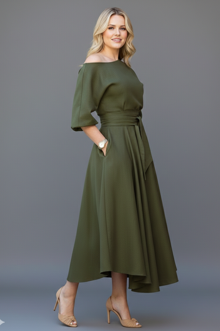 Rosanna — Off-Shoulder Lantern-Sleeve Dress