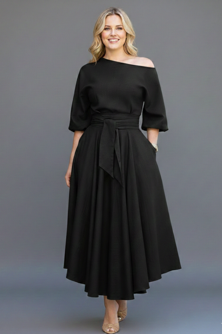 Rosanna — Off-Shoulder Lantern-Sleeve Dress