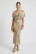 Belphoebe — Pleated Floral Midi Dress