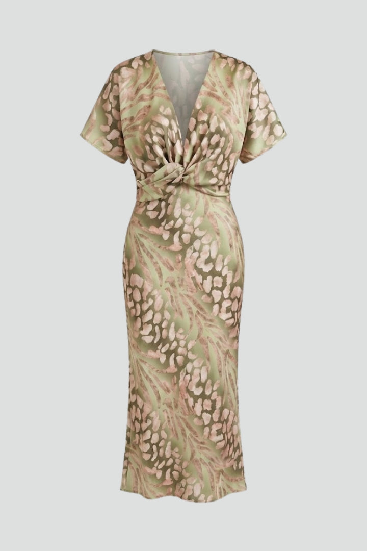 Belphoebe — Pleated Floral Midi Dress