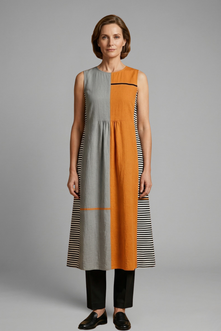 Orinthia — Sleeveless Linen Midi Dress
