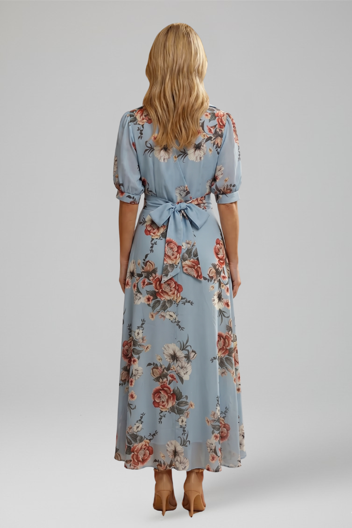 Magnolia — Floral V-Neck Midi Dress