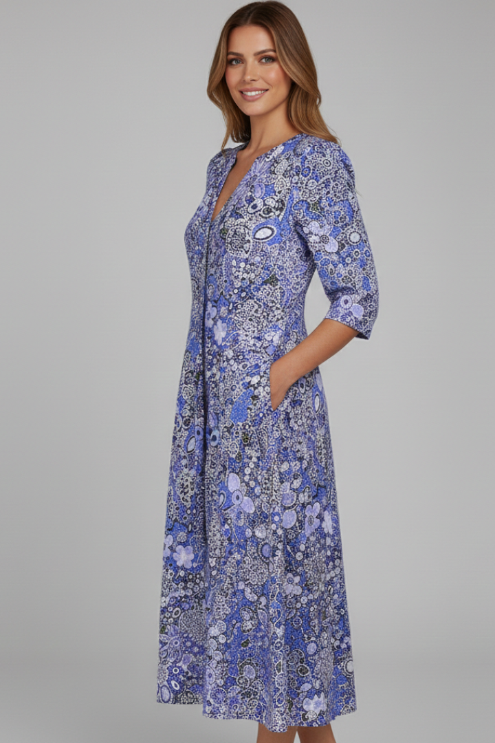 Octavia — Three-Quarter-Sleeve Midi Dress