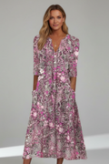 Octavia — Three-Quarter-Sleeve Midi Dress