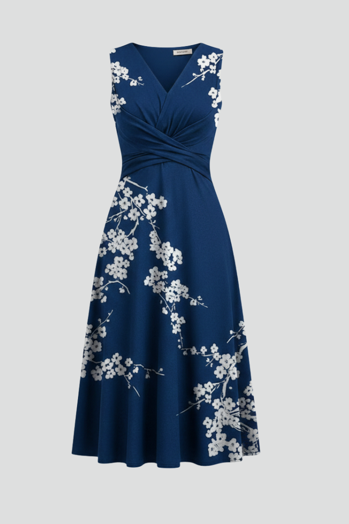 Ophelia — Sleeveless V-Neck Midi Dress