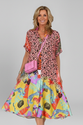 Neve — Patterned V-Neck Midi Dress