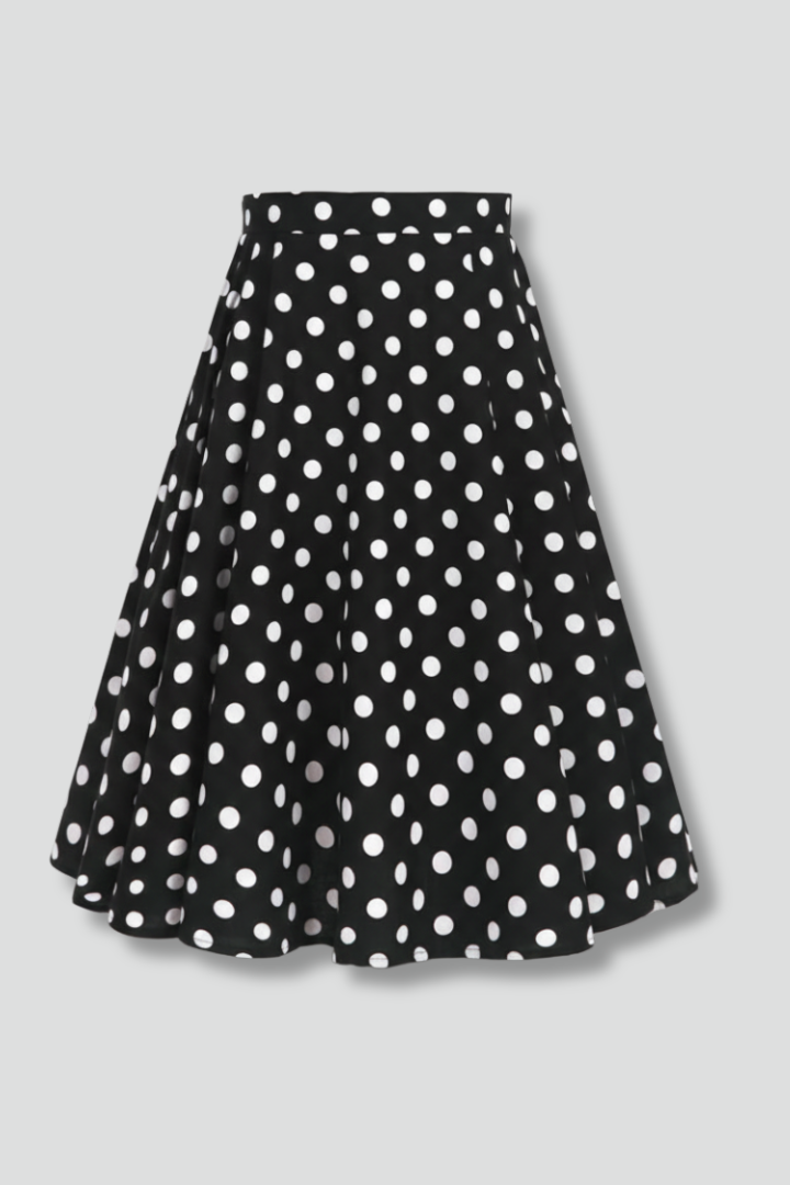 Pippa Skirt — Polka-Dot Midi Skirt