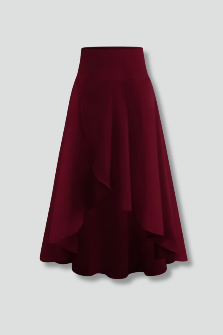 Marlowe Skirt — Layered-Hem Midi Skirt