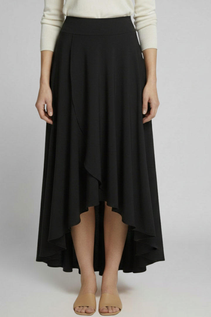 Marlowe Skirt — Layered-Hem Midi Skirt
