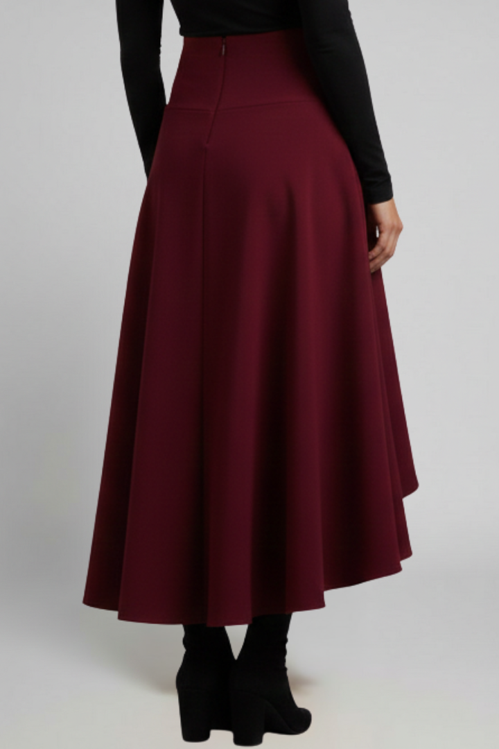 Marlowe Skirt — Layered-Hem Midi Skirt