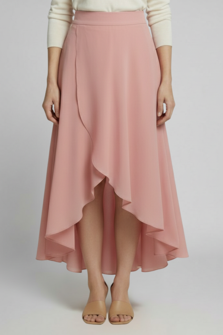 Marlowe Skirt — Layered-Hem Midi Skirt
