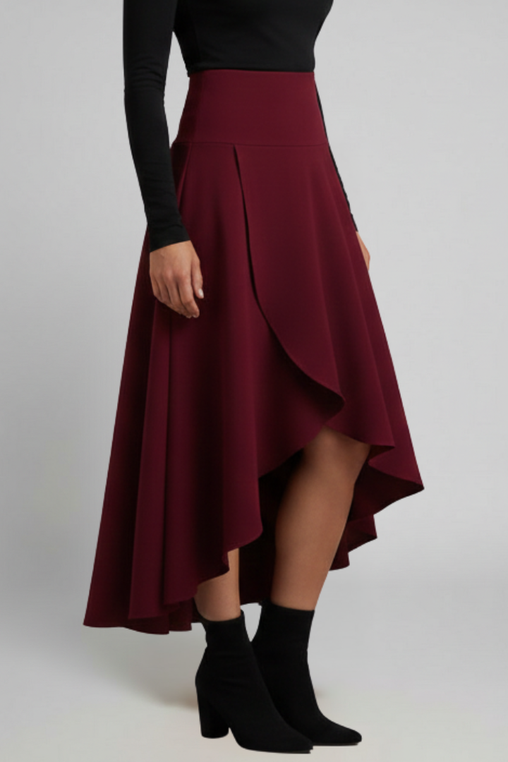 Marlowe Skirt — Layered-Hem Midi Skirt