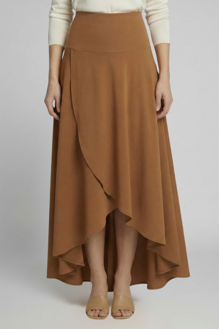 Marlowe Skirt — Layered-Hem Midi Skirt