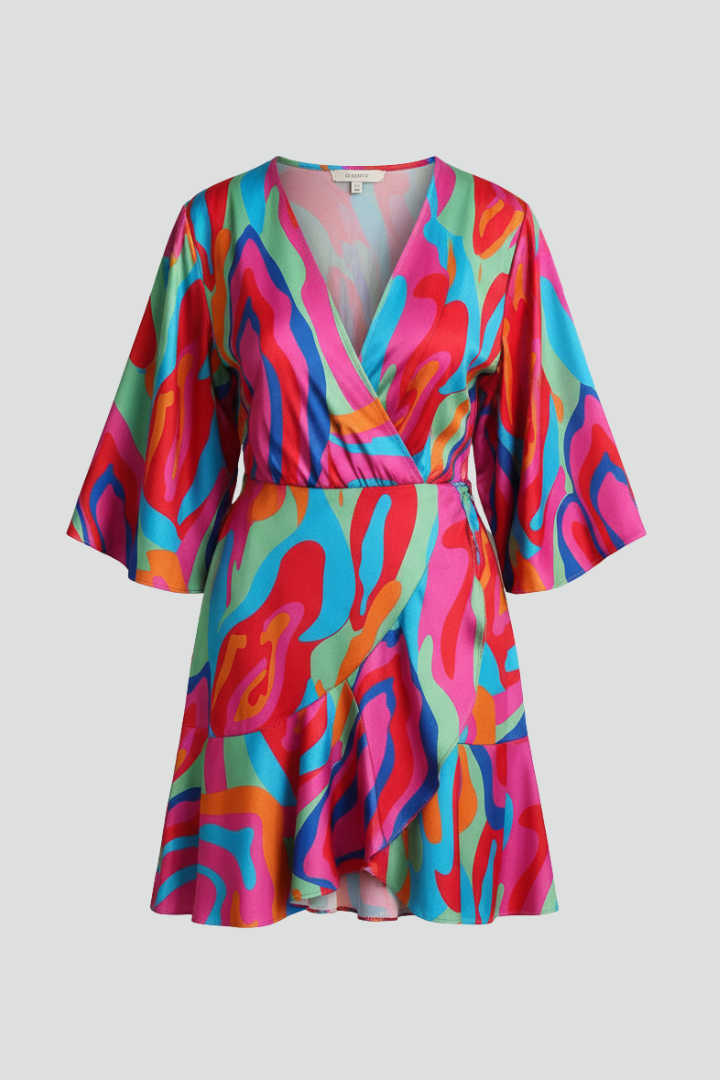 Evadne — Batwing Waist-Tie Mini Dress