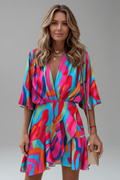 Evadne — Batwing Waist-Tie Mini Dress