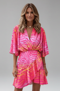 Evadne — Batwing Waist-Tie Mini Dress