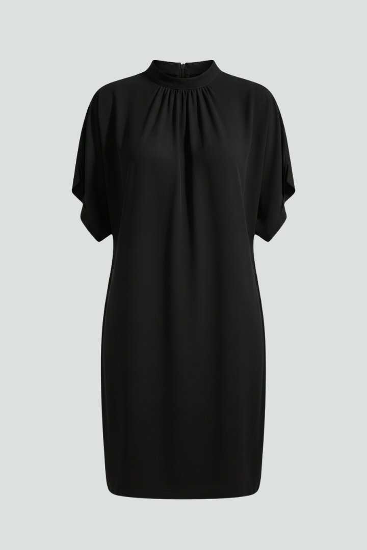 Bronwen — Mock-Neck Split-Sleeve Mini Dress
