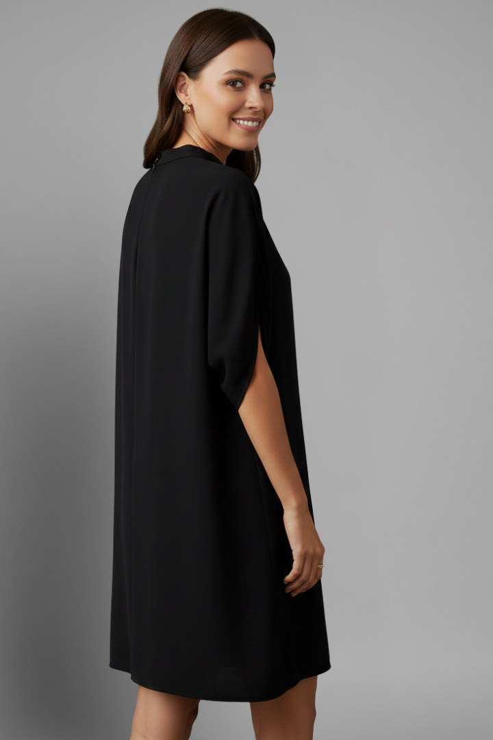 Bronwen — Mock-Neck Split-Sleeve Mini Dress