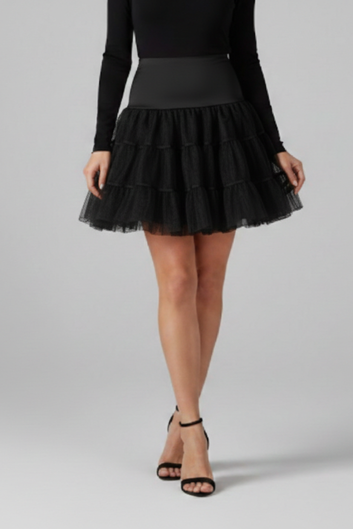 Coco Skirt — Tiered Mesh Mini Skirt