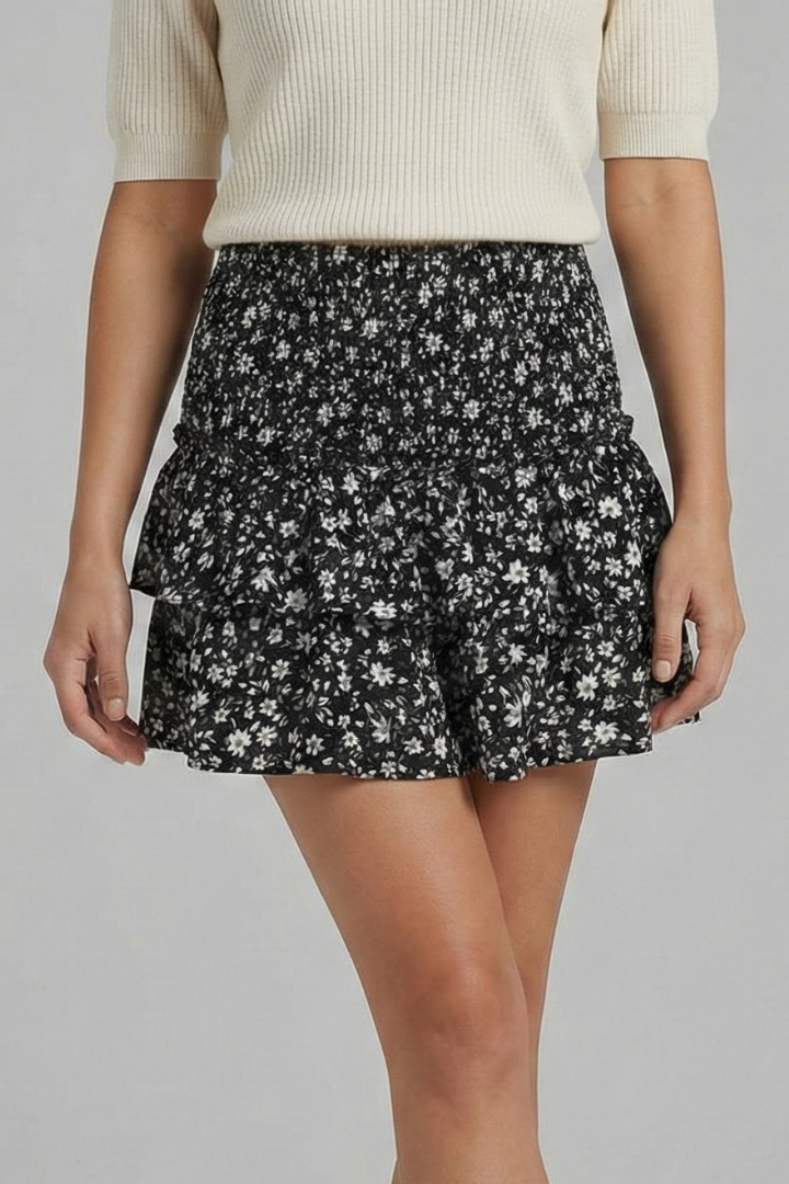 Fleur — Ruffle-Tiered Mini Skirt