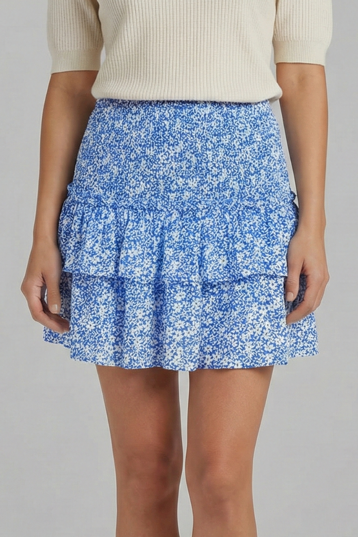 Fleur — Ruffle-Tiered Mini Skirt