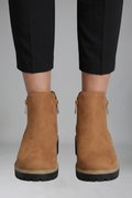 Liv — Women's Suede-Effect Lug Sole Booties