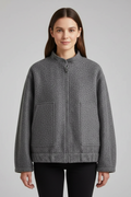 Lavinia — Women’s Oversized Ribbed-Collar Zip Jacket