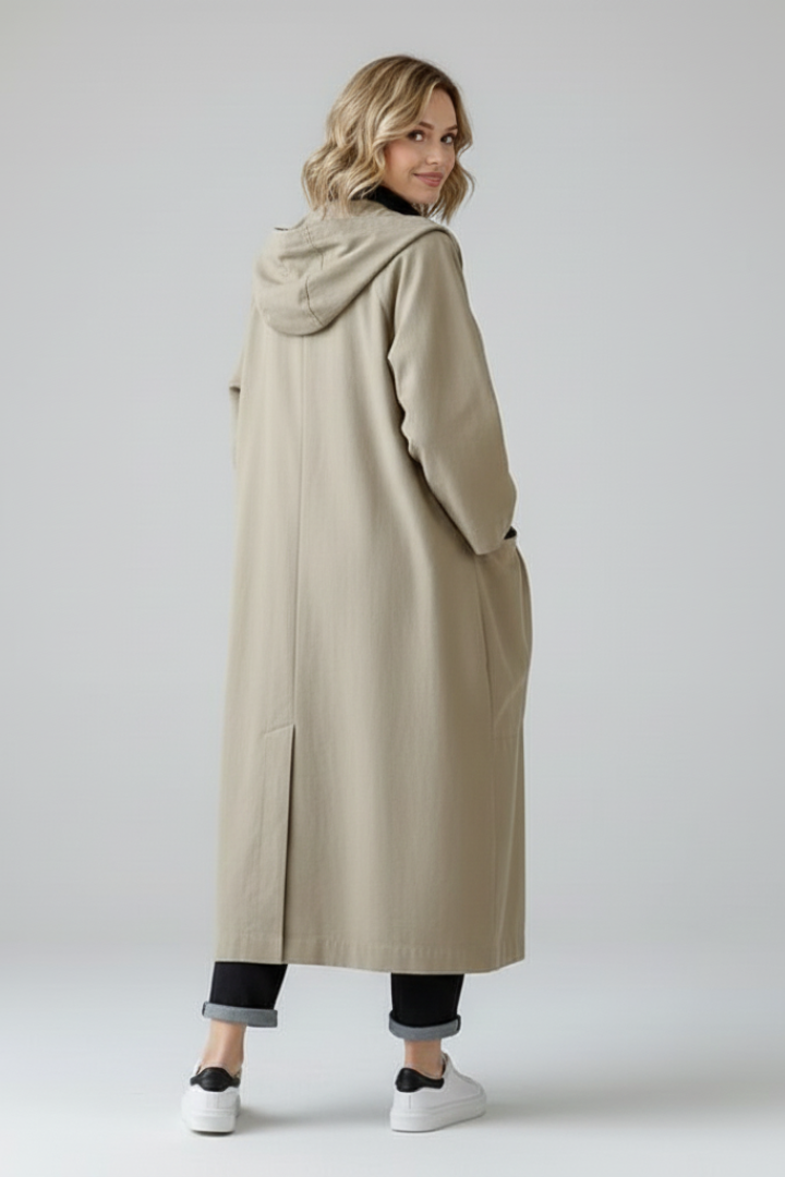 Marlow Coat — Oversized Hooded Trench Coat
