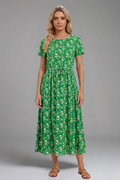 Lettice — Printed Drawstring Midi Dress