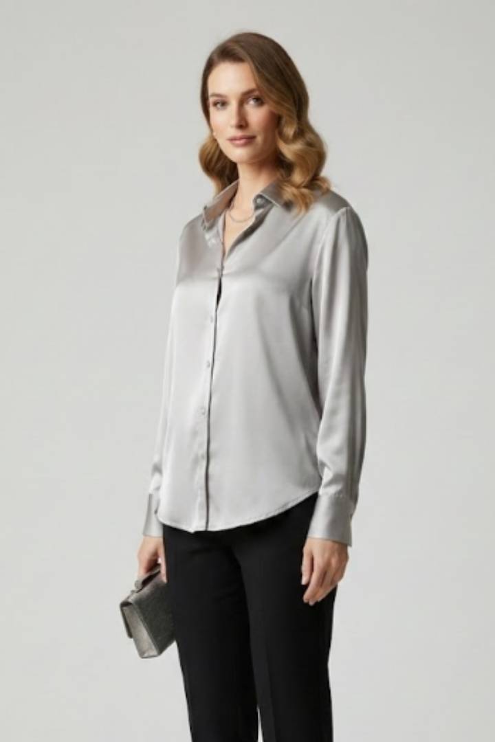 Clemmie — Collared Button-Front Shirt