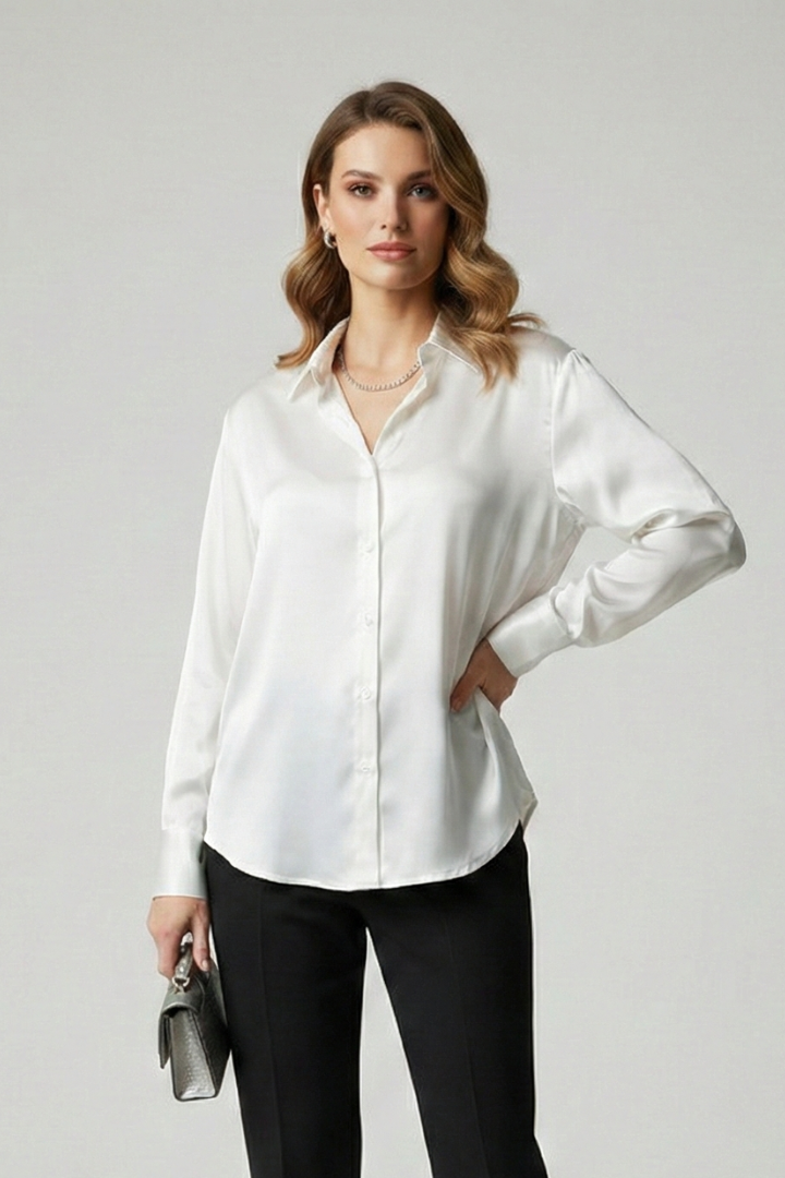 Clemmie — Collared Button-Front Shirt