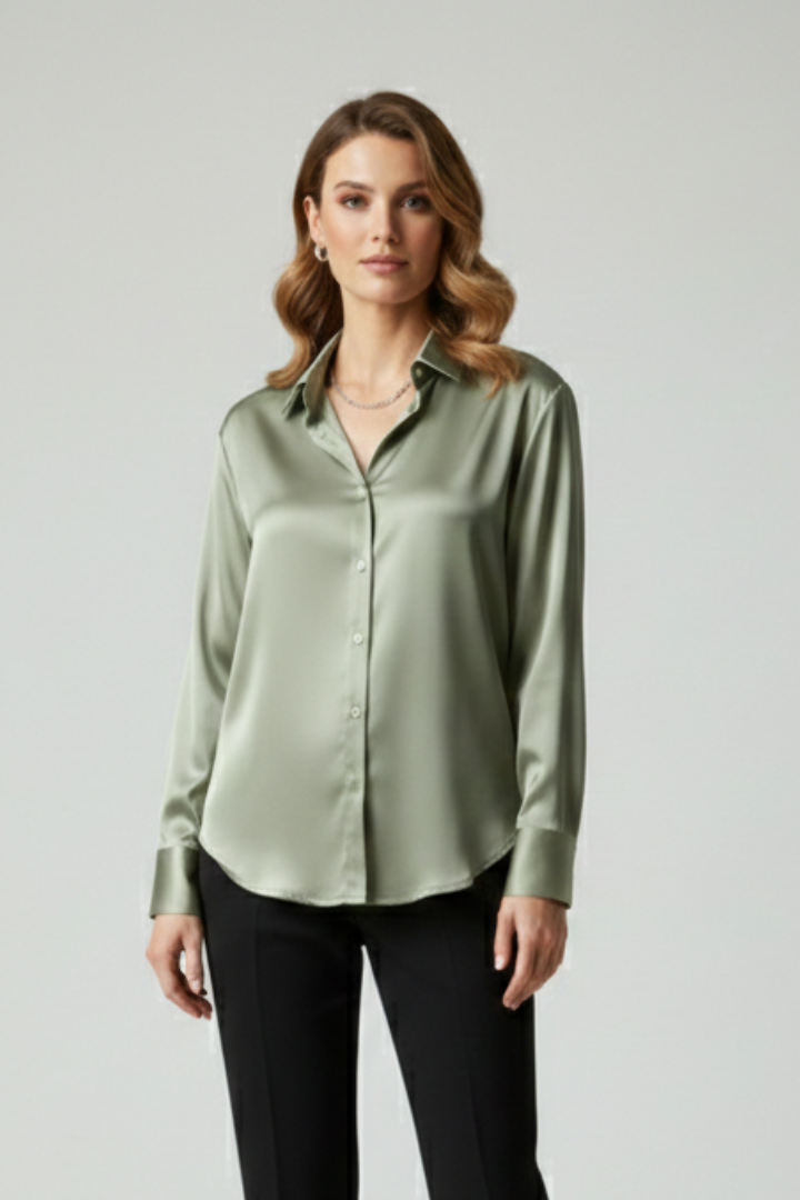Clemmie — Collared Button-Front Shirt