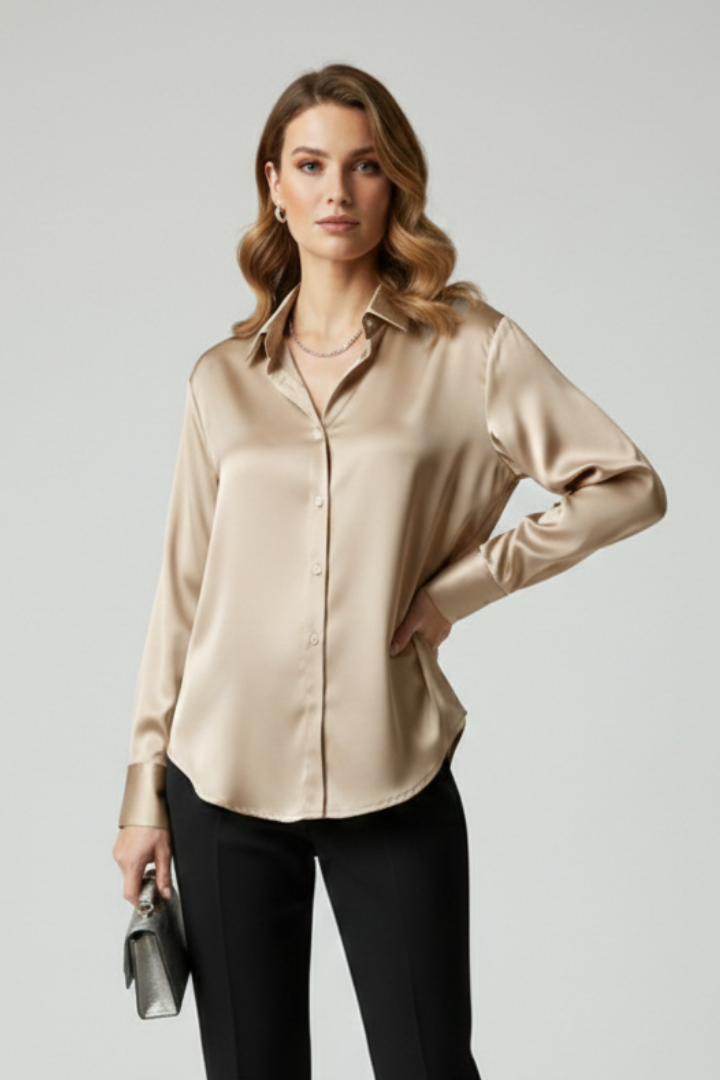 Clemmie — Collared Button-Front Shirt