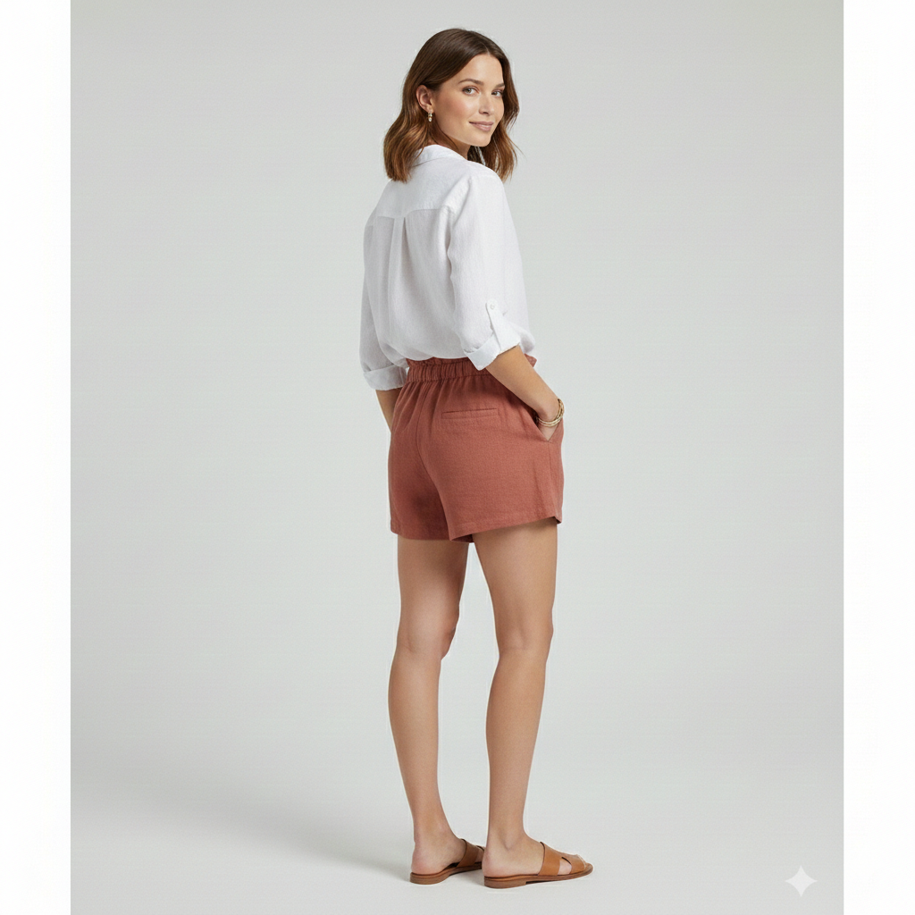 Immy — Drawstring Ruffle-Hem Shorts
